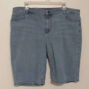 Womens J Jill Denim Bermuda Shorts 16 Blue Light Wash 38x10 Mid Rise Casual